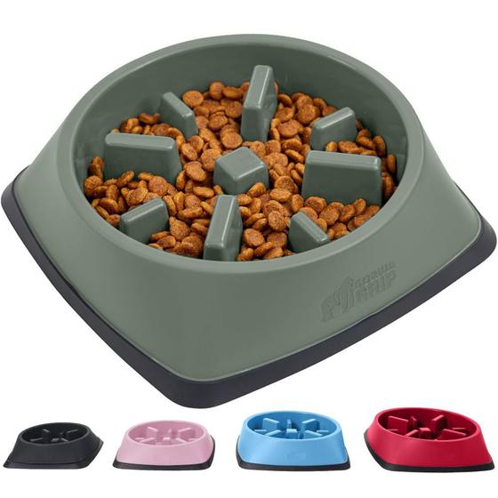 Imagem de Slow Feeder Dog Bowl Gorilla Grip, 4 xícaras, verde sálvia, sem BPA