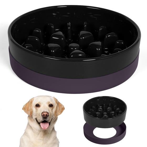 Imagem de Slow Feeder Dog Bowl Sted Ceramic para raças médias e grandes