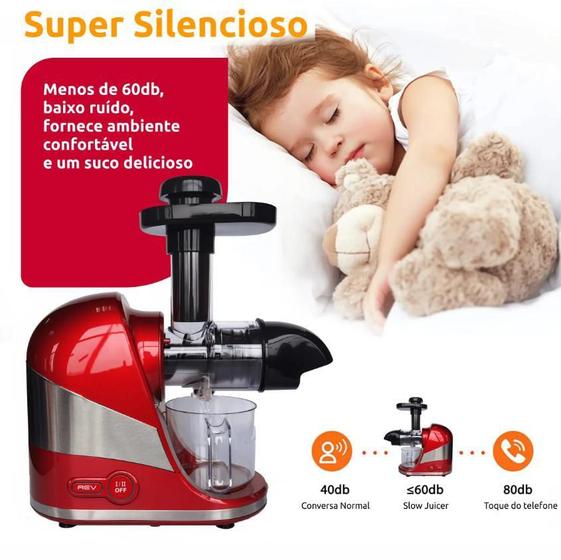 Slow Juicer Moedor Espremedor Extrator Prensa A Frio 110V Slow Juicer