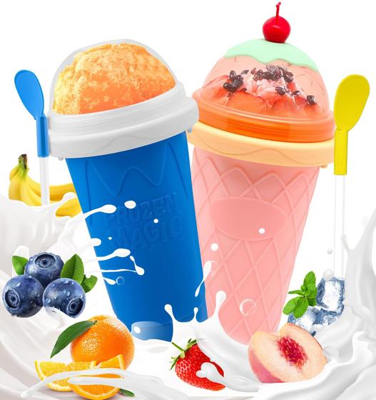 Imagem de Slushie Cup FANS-ONE Slushy Maker DIY Magic Squeeze, pacote com 2