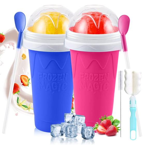 Imagem de Slushy Cup Wiss Kitchen Quick Frozen Magic reutilizável azul/rosa