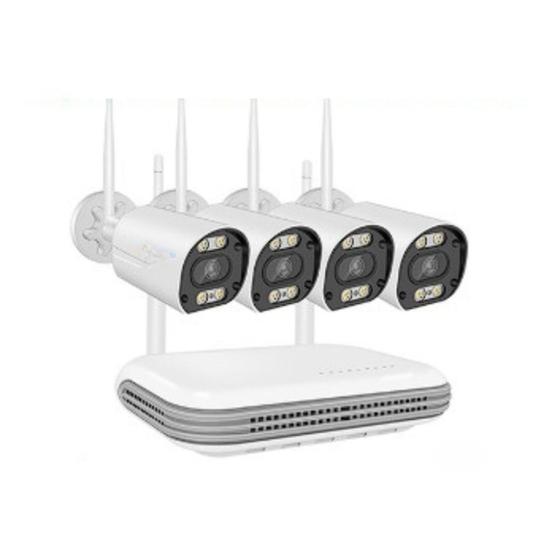 Imagem de Smar kit de 4 câmera wi-fi 3mp + nvr 8ch sistema vigilância