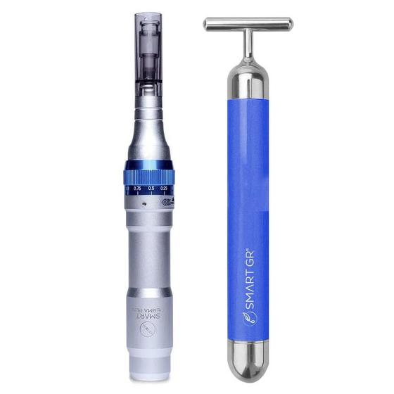 Imagem de Smart Derma Pen Caneta p/ Microagulhamento + Smart Vibra Azul - Smart Gr