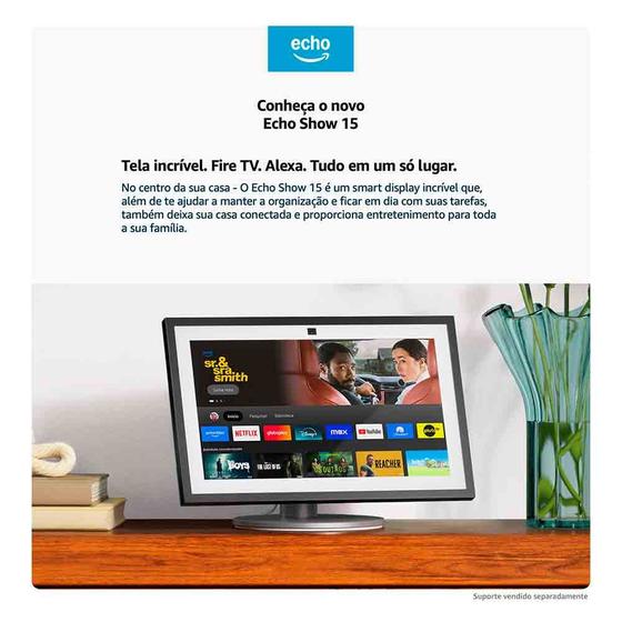 Smart Display Echo Show 15 (2ª Geração) Amazon com 15,6" Full HD com Alexa e Fire TV Branco Menor preço em Smart Display Echo Show 15 (2ª Geração) Amazon com 15,6" Full HD com Alexa e Fire TV Branco