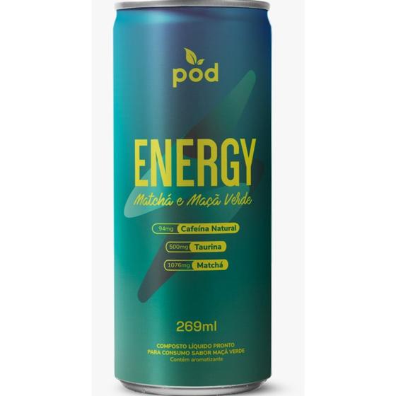 Imagem de Smart Drinks Pod Energy Sabor Matchá E Maçã Verde Lata 269ml