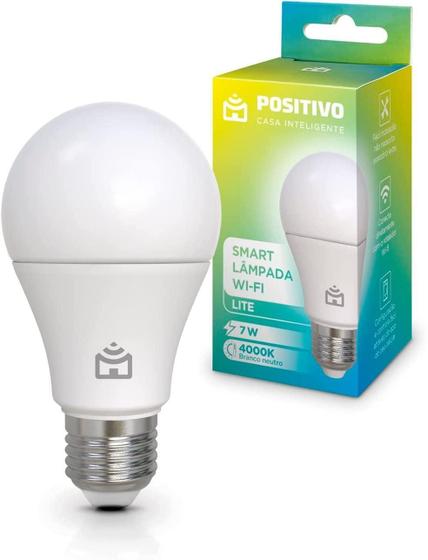 Imagem de Smart Lâmpada Positivo Wifi Lite Branco Neutro, 7W,