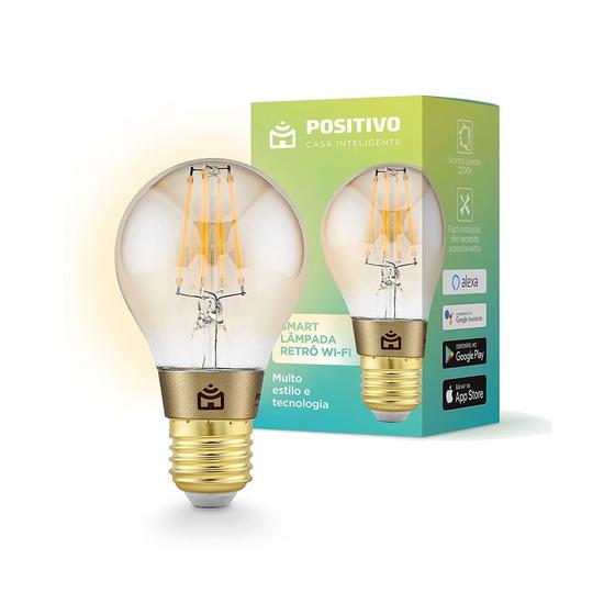 Imagem de Smart Lâmpada Retrô Positivo Wi-Fi Smart Home Filamento LED 7W Bivolt
