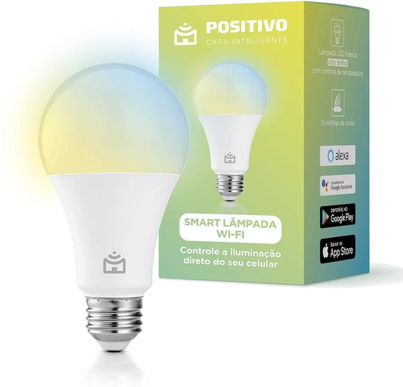 Imagem de Smart Lâmpada Wi-Fi N Positivo Casa Inteligente LED 9W Branco Bivolt
