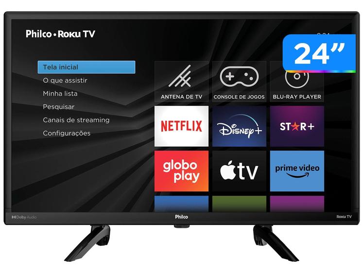 Smart TV 24” HD LED Philco PTV24G5YR2CP Menor preço em Smart TV 24” HD LED Philco PTV24G5YR2CP