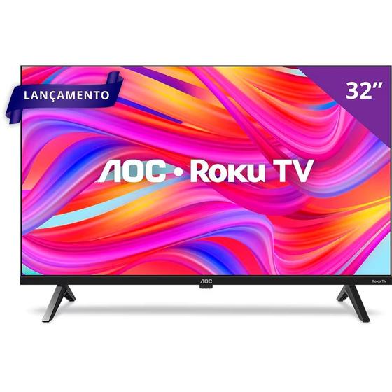 Smart TV 32'' AOC 32S5045/78G DLED HD HDMI Wi-fi USB Sistema Operacional Roku TV Menor preço em Smart TV 32'' AOC 32S5045/78G DLED HD HDMI Wi-fi USB Sistema Operacional Roku TV