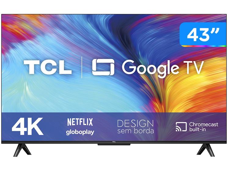 Imagem de Smart TV 43” 4K LED TCL 43P635 VA 60Hz Wi-Fi Bluetooth HDR Google Assistente 3 HDMI 1 USB