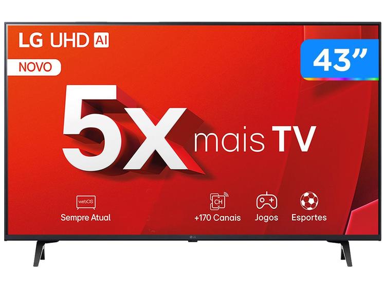 Smart TV 43" 4K LG Ultra HD 43UT8000 com Processador a5 Ger7 AI, Alexa/Chromecast integrado, Otimizador de Jogos, webOS 24 Menor preço em Smart TV 43" 4K LG Ultra HD 43UT8000 com Processador a5 Ger7 AI, Alexa/Chromecast integrado, Otimizador de Jogos, webOS 24