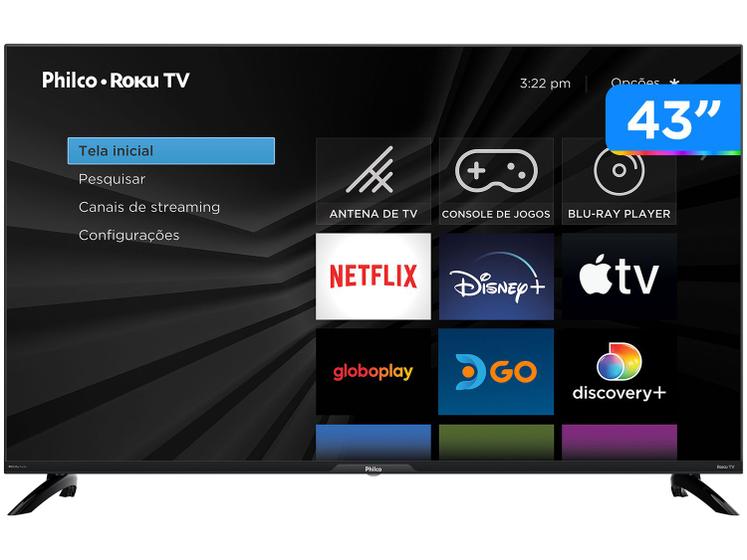 Smart TV 43” Full HD DLED Philco - PTV43G7ER2CPBLF Wi-Fi Bluetooth 3 HDMI 2 USB Imagem de Smart TV 43” Full HD DLED Philco