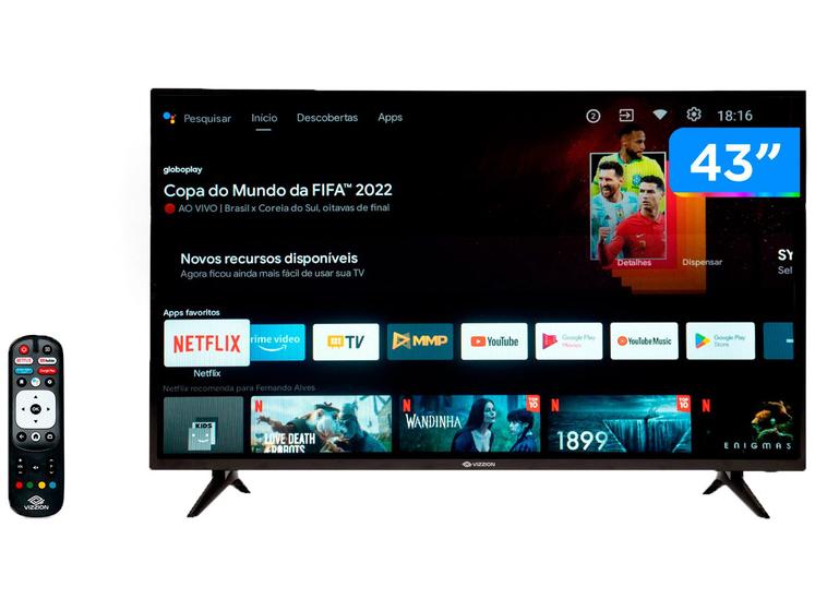 Imagem de Smart TV 43” Full HD DLED Rig Vizzion BR43D1SA