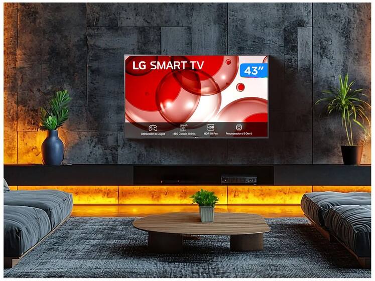 Smart TV 43" Full HD LCD LG 43LR6700PSA AI Processor Wi-Fi e Bluetooth 2 HDMI 1 USB