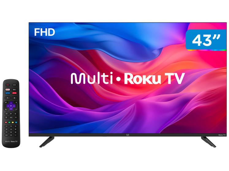 Smart TV 43″ Multi Full HD DLED TL056M Roku TV Quad-core Alexa Google Assistente e Siri 1 HDMI