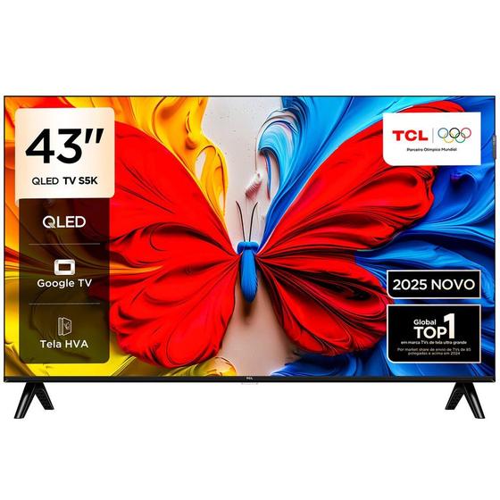 Smart TV 43 Polegadas Google TV QLED 43S5K TCL Imagem de Smart TV 43 Polegadas Google TV QLED 43S5K TCL
