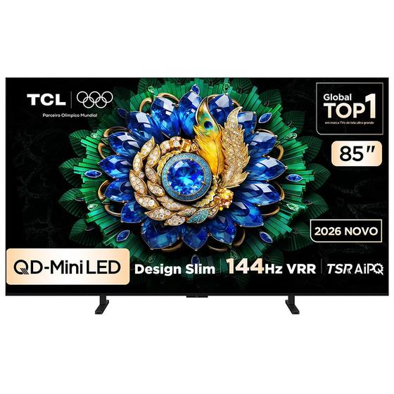 Smart TV 4K TCL Premium QD-Mini LED 85” Polegadas com Google TV, 144Hz, Dolby Vision, Dolby Atmos e HDR10+ - A400M