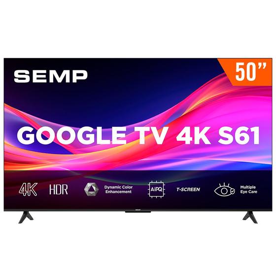 Smart TV 50″ Google TV LED Ultra HD 4K TCL 50S61 3 HDMI 1 USB Bluetooth HDR10 Bivolt – Semp