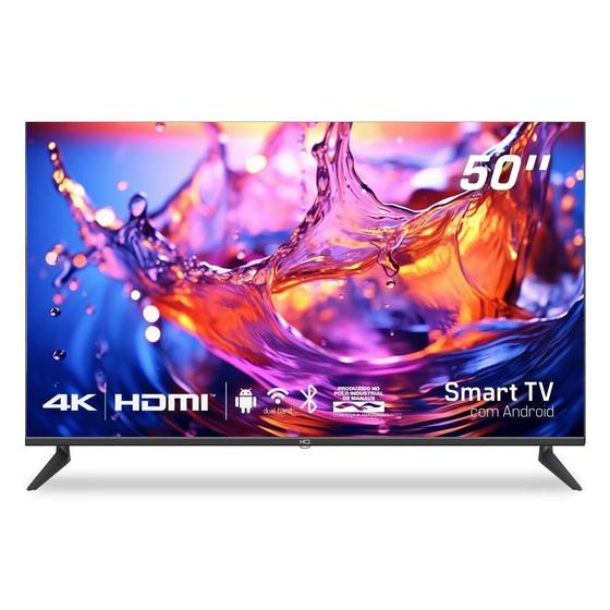 Imagem de Smart TV 50" HQ 4K 3 HDMI 2 USB WI-FI Android 11 e Design Slim