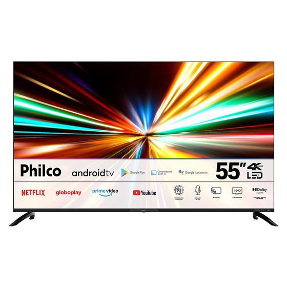 Smart Tv 55" Fast Philco Ptv55g7eagcpbl 4k Led Dolby Audio Preto Menor preço em Smart Tv 55" Fast Philco Ptv55g7eagcpbl 4k Led Dolby Audio Preto
