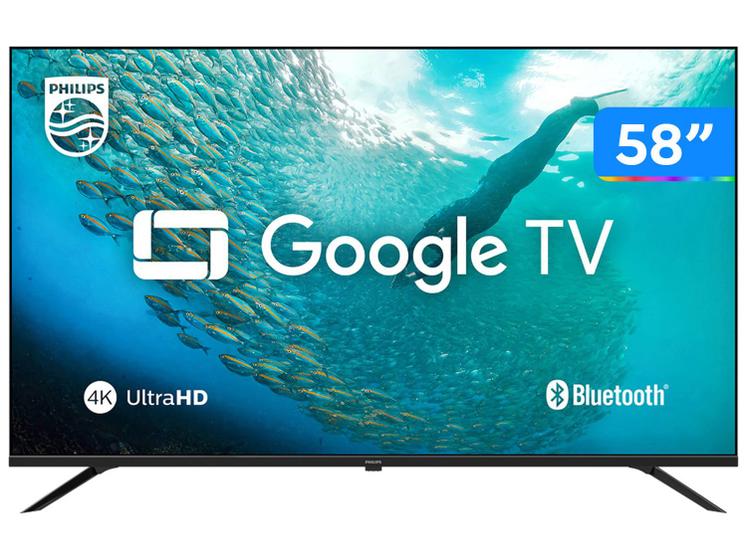 Smart TV 58″ 4K UHD LED Philips 58PUG7019/78 Wi-Fi Bluetooth Google Assistente 3 HDMI 2 USB
