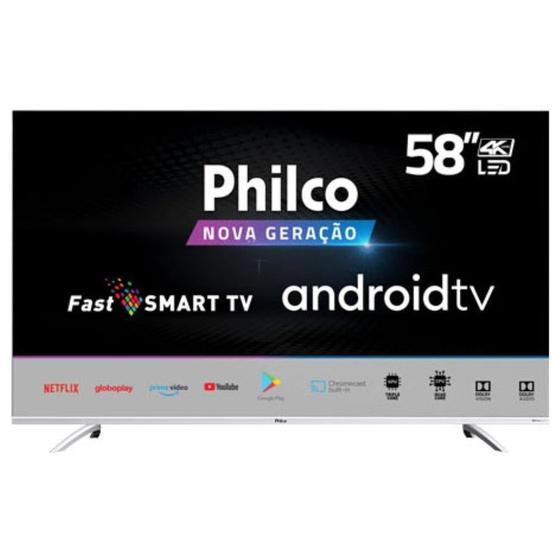 Smart TV 58" LCD LED Philco PTV58GAGSKSBL 4K UHD, com Wi-Fi, com 3 USB, 3 HDMI, 50/60Hz Menor preço em Smart TV 58" LCD LED Philco PTV58GAGSKSBL 4K UHD, com Wi-Fi, com 3 USB, 3 HDMI, 50/60Hz