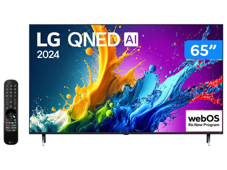 Smart TV 65" 4K QNED LG 65QNED80TSA WebOS 24 Processador α5 Ger7 Wi-Fi Bluetooth com Alexa e Chromecast 3 HDMI 2 USB Menor preço em Smart TV 65" 4K QNED LG 65QNED80TSA WebOS 24 Processador α5 Ger7 Wi-Fi Bluetooth com Alexa e Chromecast 3 HDMI 2 USB