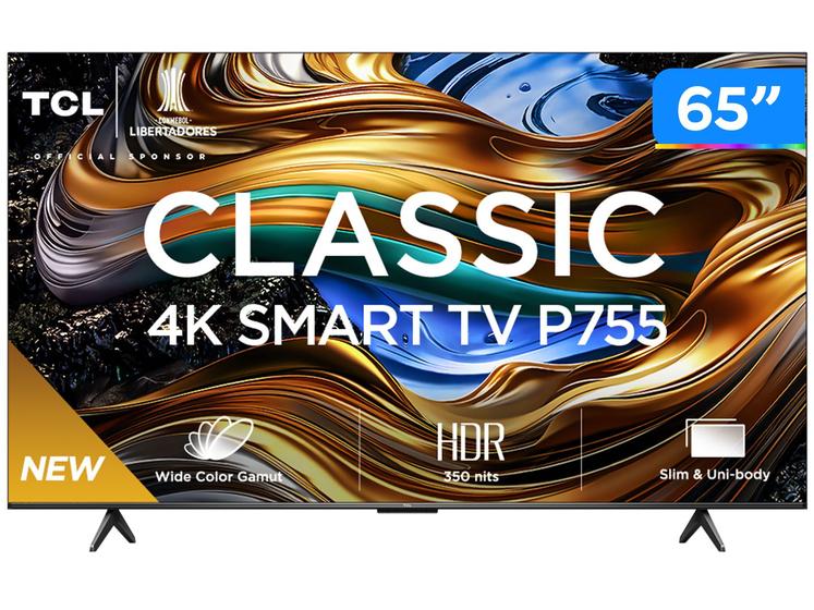 Smart TV 65" 4K UHD LED TCL 65P755 Wi-Fi Bluetooth 3 HDMI 1 USB Menor preço em Smart TV 65" 4K UHD LED TCL 65P755 Wi-Fi Bluetooth 3 HDMI 1 USB