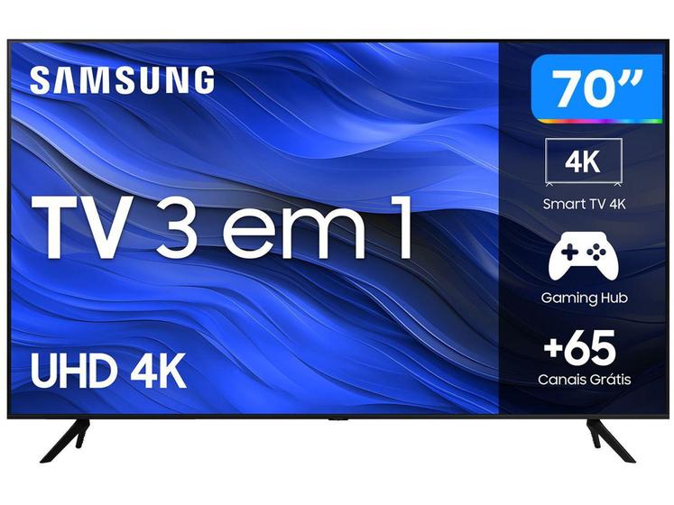 Imagem de Smart TV 70” UHD 4K LED Samsung 70CU7700 - Wi-Fi Bluetooth Alexa 3 HDMI