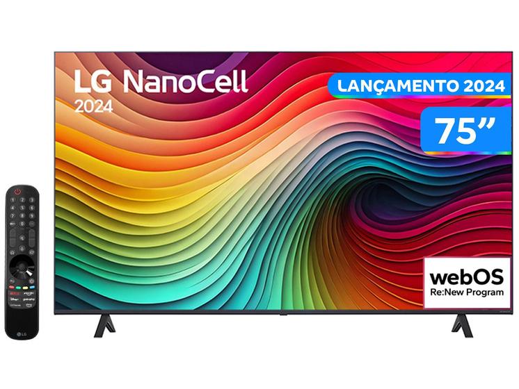Smart TV 75" 4K UHD NanoCell LG 75NANO80TSA Wi-Fi Bluetooth com Alexa 3 HDMI 2 USB Menor preço em Smart TV 75" 4K UHD NanoCell LG 75NANO80TSA Wi-Fi Bluetooth com Alexa 3 HDMI 2 USB
