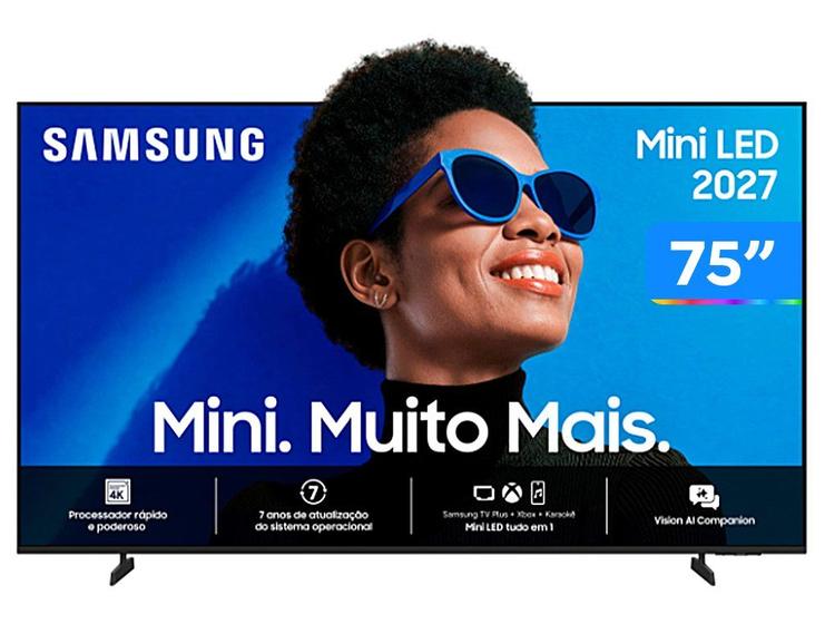 Smart TV 75" Samsung 4K UHD Mini LED M75H One UI Tizen UN75M75HAGXZD 2027