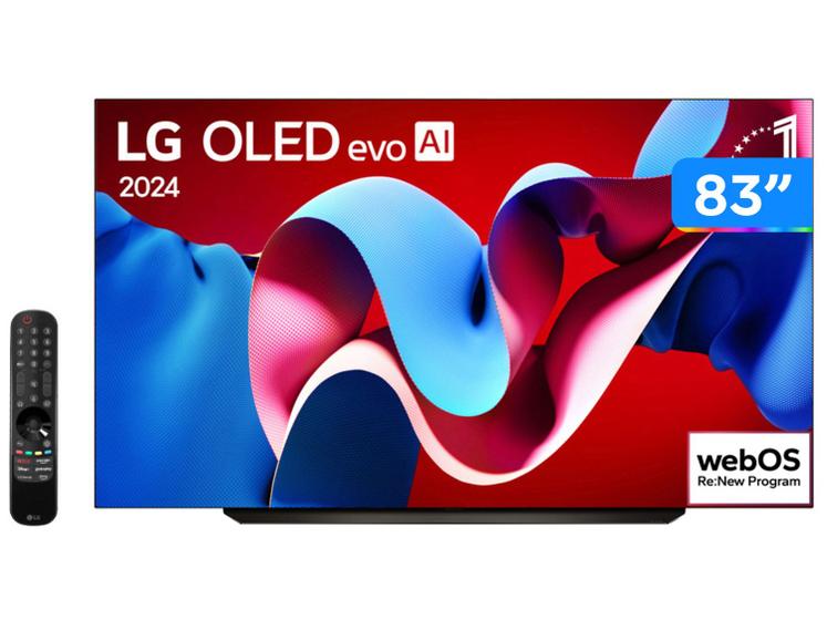 Imagem de Smart TV 83" 4K LG OLED evo OLED83C4 Processador α9 Ger7 AI Painel 144Hz Intensificador de Brilho Design Ultra Slim Dolby Vision Dolby Atmos