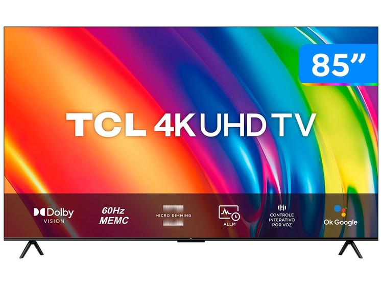 Smart TV 85” 4K UHD LED TCL 85P745 - Wi-Fi Bluetooth Google Assistente 3 HDMI 2 USB Imagem de Smart TV 85” 4K UHD LED TCL 85P745