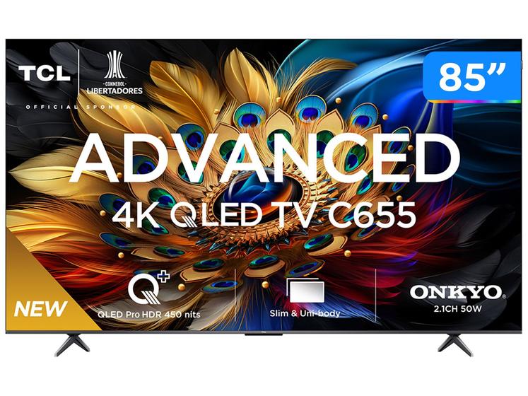 Smart TV 85” 4K UHD QLED TCL 85C655 Wi-Fi Menor preço em Smart TV 85” 4K UHD QLED TCL 85C655 Wi-Fi