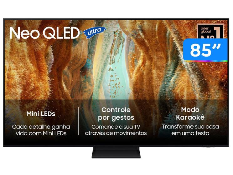 Smart TV 85" Samsung Ultra 4K Neo QLED Ultra QN70F QN85QN70FAGXZD 120Hz Tizen NQ4 AI Gen2 Bixby Alexa 4 HDMI Imagem de Smart TV 85" Samsung Ultra 4K Neo QLED Ultra QN70F QN85QN70FAGXZD 120Hz Tizen NQ4 AI Gen2 Bixby Alexa 4 HDMI