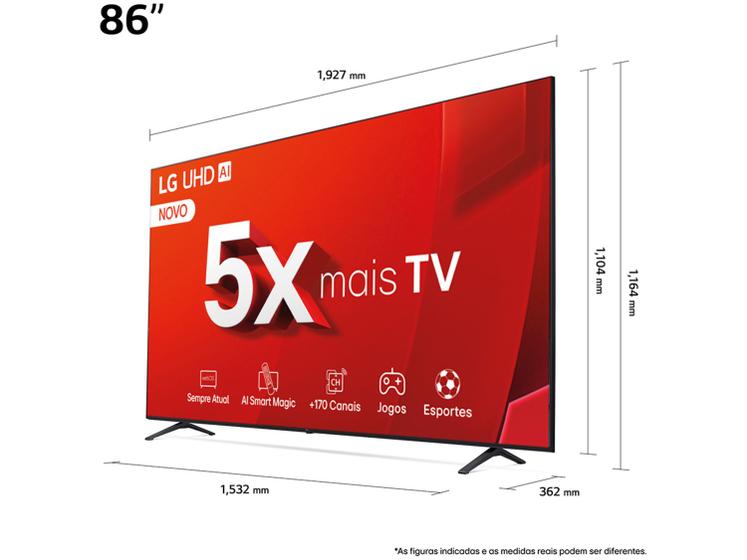 Smart TV LG 86UT8050 86″ 4K UHD Alexa e Chromecast Integrado