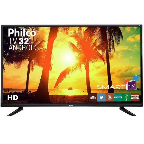 Smart TV Android LED 32" Philco PTV32E20DSGWA HD com WiFi USB 2 HDMI