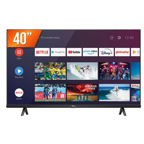 Imagem de Smart TV Android LED 40" Full HD TCL 40S615 com Google Assistant 2 HDMI 1 USB Wi-Fi Bluetooth