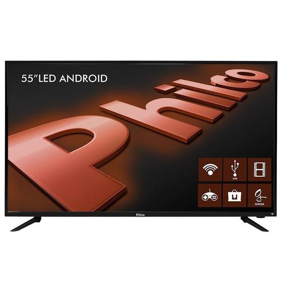 Imagem de Smart TV Android LED 55" Philco PH55A17DSGWA Full HD com Wi-Fi 2 USB 3 HDMI Ginga Surround Sleep Timer e 60Hz