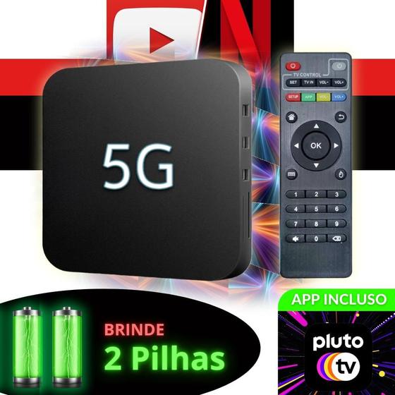 Smart Tv Box Streaming Android Tv Com Pluto TV, Netflix, Youtube Menor preço em Smart Tv Box Streaming Android Tv Com Pluto TV, Netflix, Youtube
