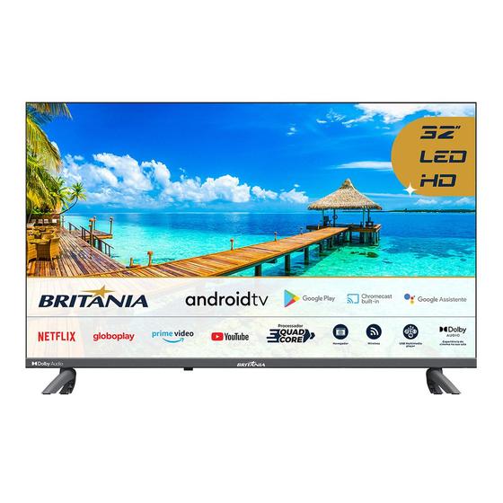 Tv 32" Led Britânia Hd Smart - Btv32g23agssgblh