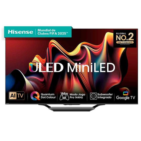 Smart TV Hisense Mini LED UHD 4K 55" Polegadas Frequência 144 Hz e Wi-Fi - 55U75LUA Menor preço em Smart TV Hisense Mini LED UHD 4K 55" Polegadas Frequência 144 Hz e Wi-Fi - 55U75LUA