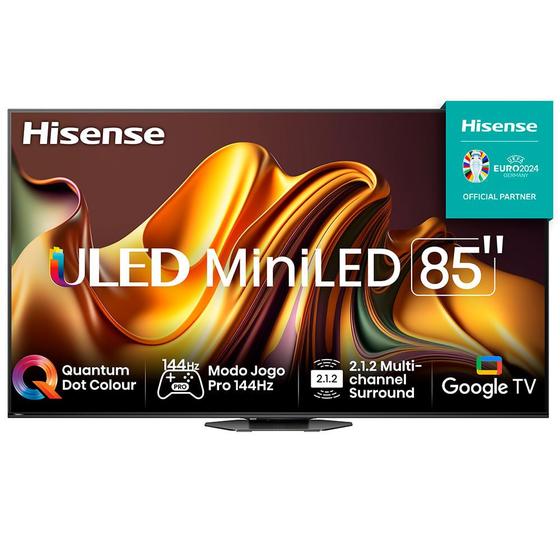 Smart TV Hisense UHD 4K Mini LED 85" Polegadas 85U8N com Wi-Fi e Bluetooth Áudio Menor preço em Smart TV Hisense UHD 4K Mini LED 85" Polegadas 85U8N com Wi-Fi e Bluetooth Áudio