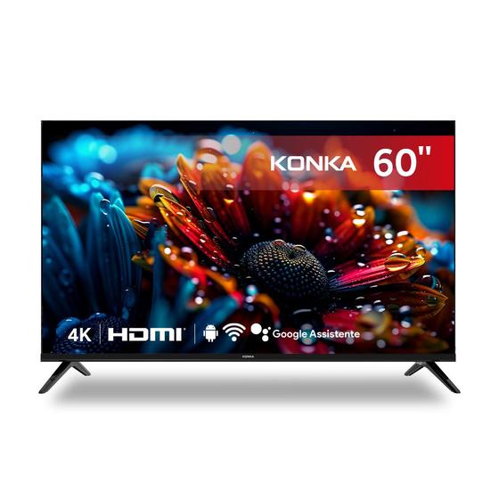 Smart TV Konka LED 60" UHD 4K, Design sem bordas, Google Assistant e Android TV com Bluetooth UDG60QR680LN