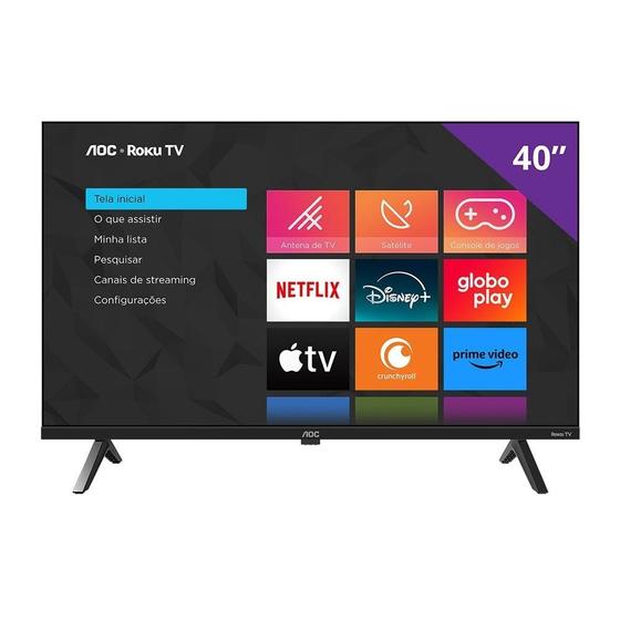 Smart TV LCD LED 40" AOC 40S5045/78G DLED Full HD Com Wi-Fi, Quad Core, 3 HDMI, 1 USB Menor preço em Smart TV LCD LED 40" AOC 40S5045/78G DLED Full HD Com Wi-Fi, Quad Core, 3 HDMI, 1 USB