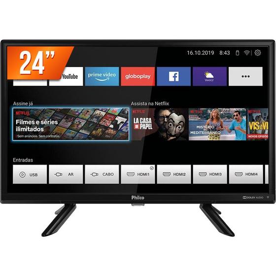 Imagem de Smart TV LED 24" HD Philco PTV24G50SN 2 HDMI 1 USB com Netflix