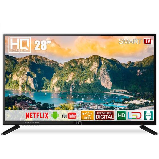 Imagem de Smart TV LED 28" HD HQ HQSTV28NY Netflix Youtube HDMI USB Wi-Fi