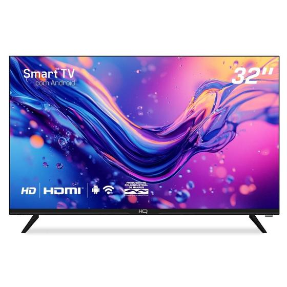 Smart TV LED 32" HQ HD 3 HDMI 2 USB WI-FI Android 11 Design Slim Imagem de Smart TV LED 32" HQ HD 3 HDMI 2 USB WI-FI Android 11 Design Slim