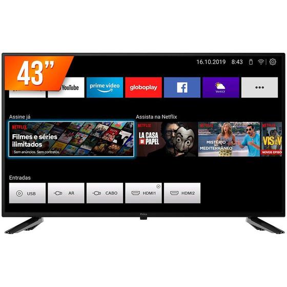 Smart TV LED 43" Full HD Philco PTV43E10N5SF com Midiacast 2 HDMI 2 USB Imagem de Smart TV LED 43" Full HD Philco PTV43E10N5SF com Midiacast 2 HDMI 2 USB